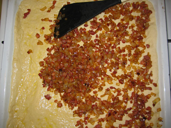 IMG_6743-Zwiebeln+Dörrfleisch auf dem Teig verteilen-560 IMG_6743-Zwiebeln+Dörrfleisch auf dem Teig verteilen-560