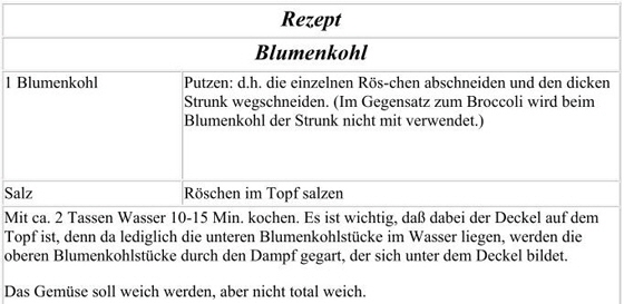 Rezept-Blumenkohl Rezept-Blumenkohl