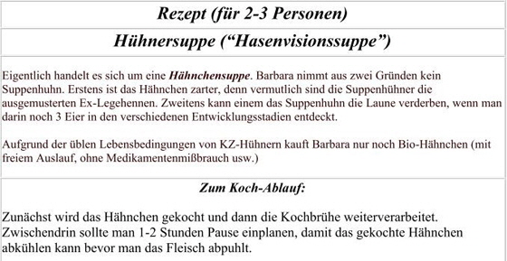 Rezept-Hasenvisionssuppe Rezept-Hasenvisionssuppe
