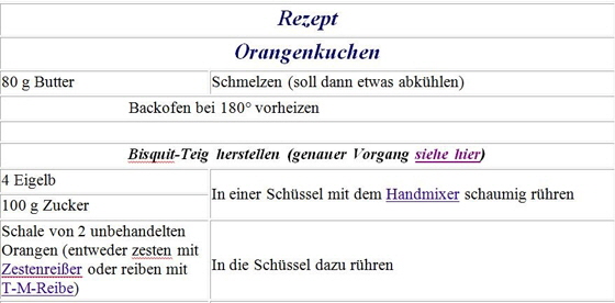Rezept-Orangenkuchen Rezept-Orangenkuchen