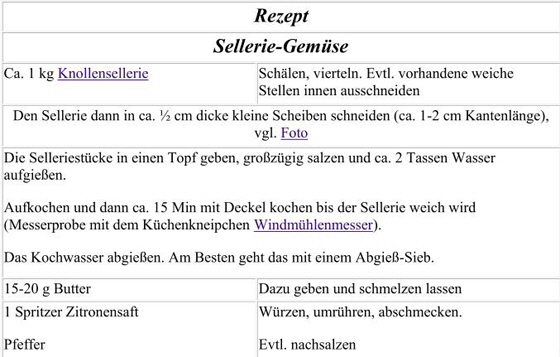 Rezept-Selleriegemüse Rezept-Selleriegemüse