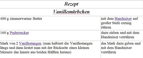 Rezept-Vanillemürbchen Rezept-Vanillemürbchen