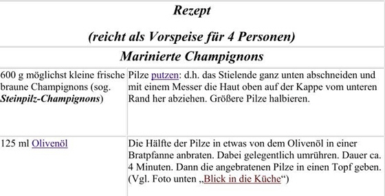 Rezept-marinierte Champignons