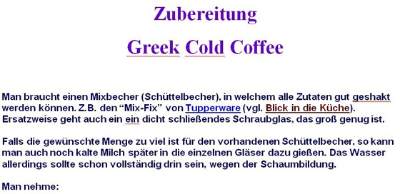 Zubereitung-Greek Cold Coffee Zubereitung-Greek Cold Coffee